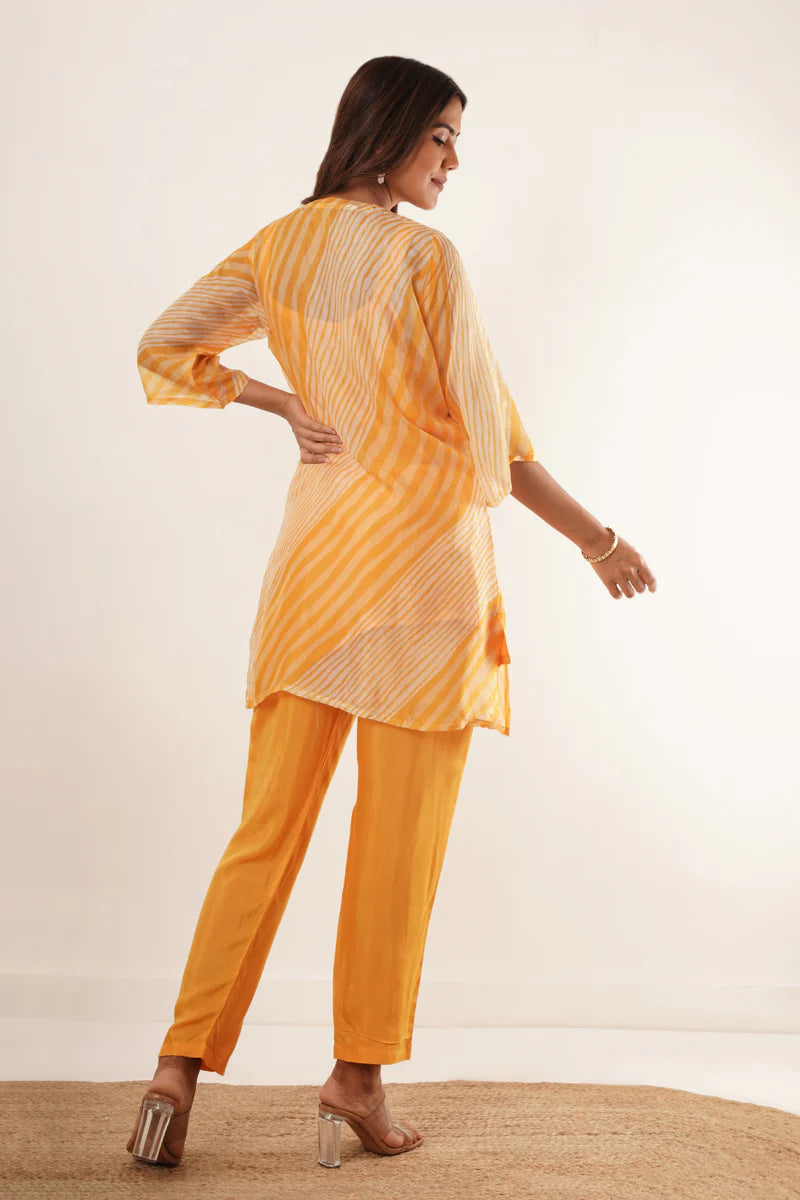 Dhaara Hand Mirror Work V-Neck Kurti Set - warehousetech13