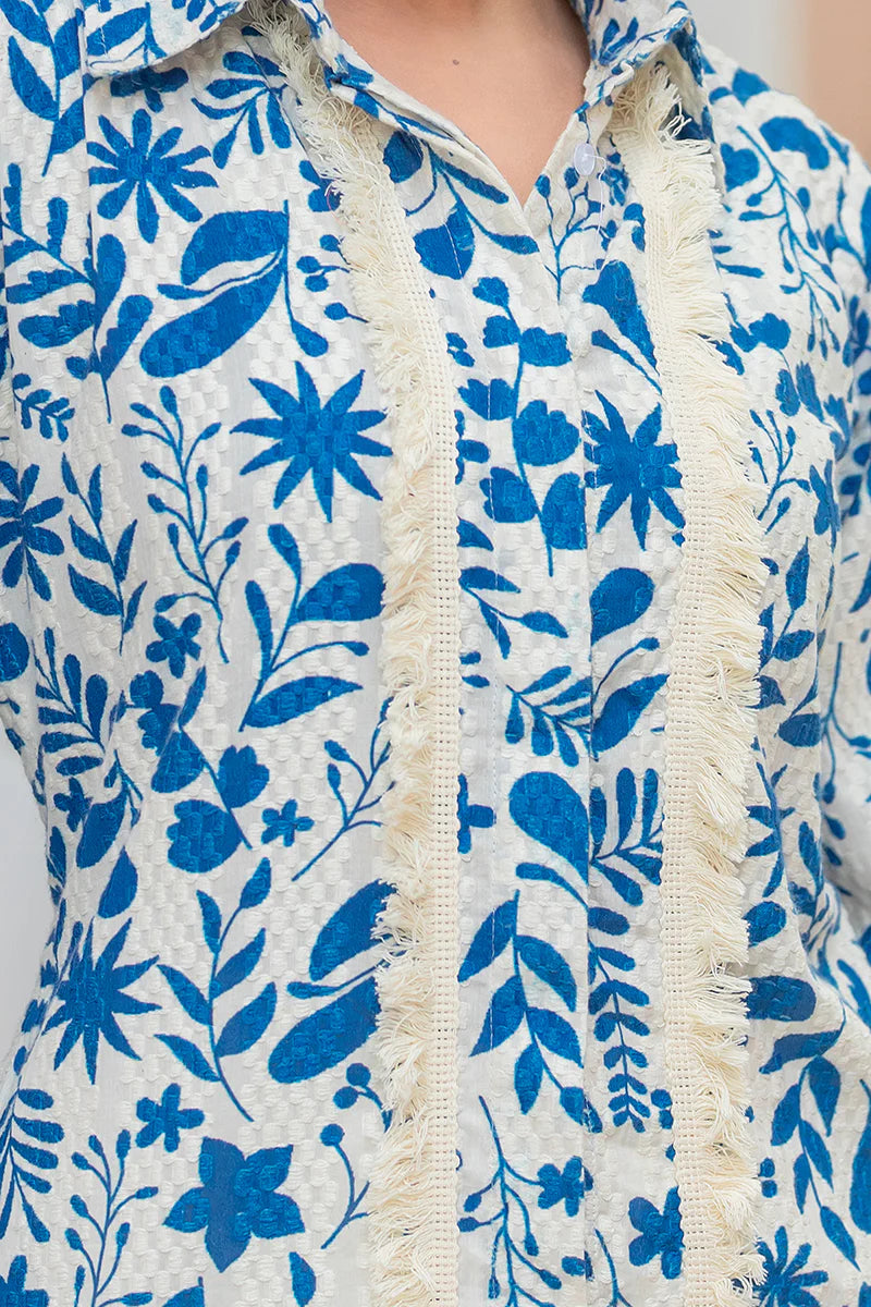 Floral Print Khadi Shirt Set