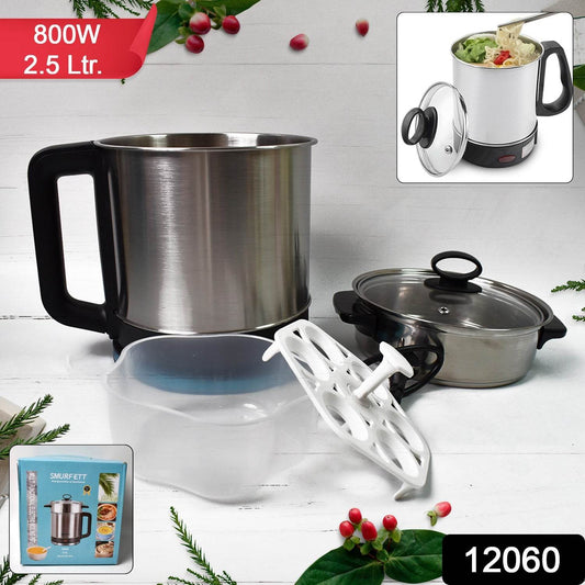 Soup Pot With Lid Stainless Steel Multi Cooker Kettle (800w 2.5 Ltr.) - warehousetech13
