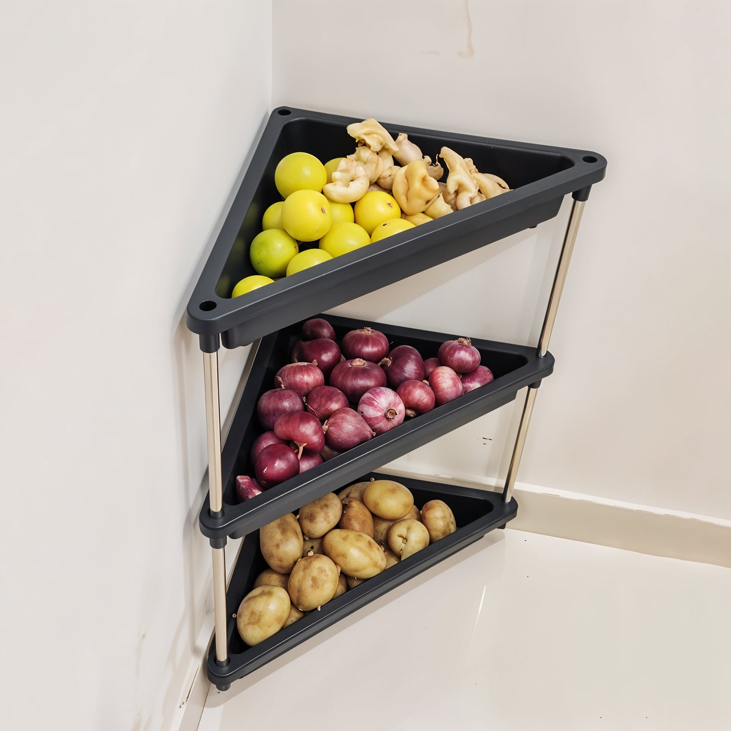 3-layer Multipurpose Plastic Corner Storage Rack - warehousetech13