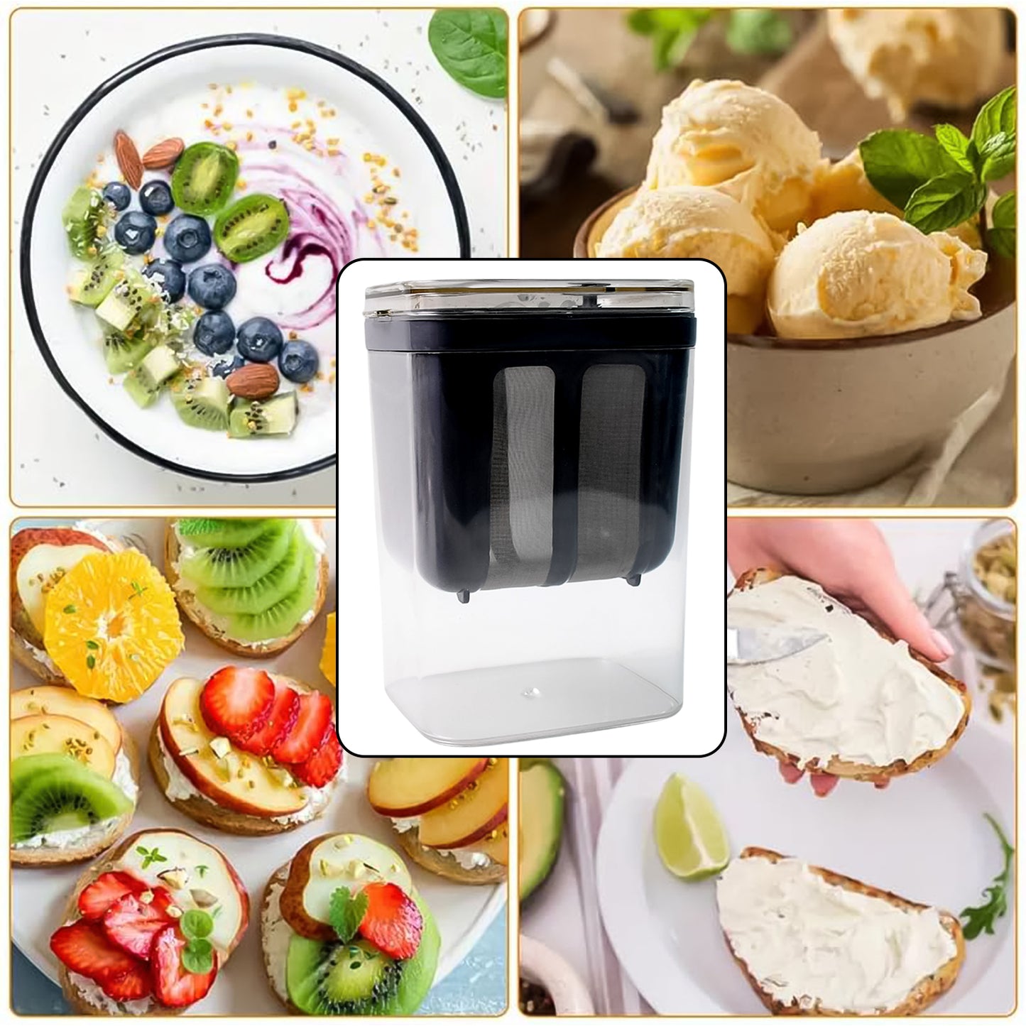 2 In 1 Multifunctional Yogurt Strainer With Storage Container 1400 Ml (1 Set) - warehousetech13