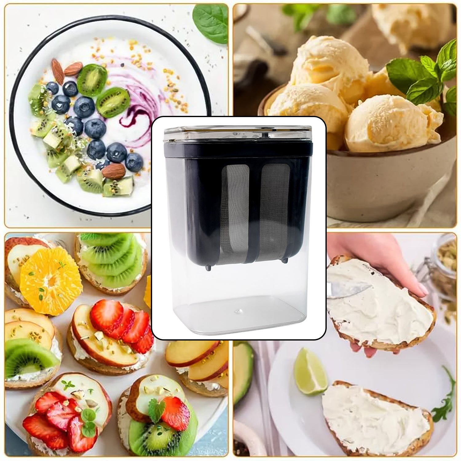 2 In 1 Multifunctional Yogurt Strainer With Storage Container 1400 Ml (1 Set) - warehousetech13