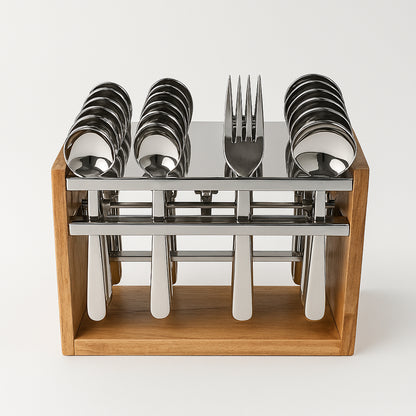 Apex Premium Stainless Steel Cutlery Set (24 Pc) - warehousetech13