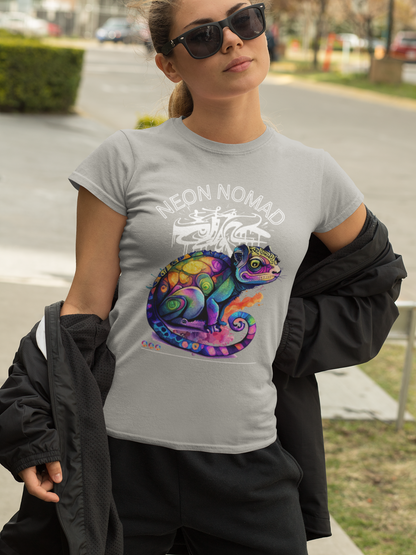 Neon Nomad Psychedelic Chameleon Streetwear T‑Shirt