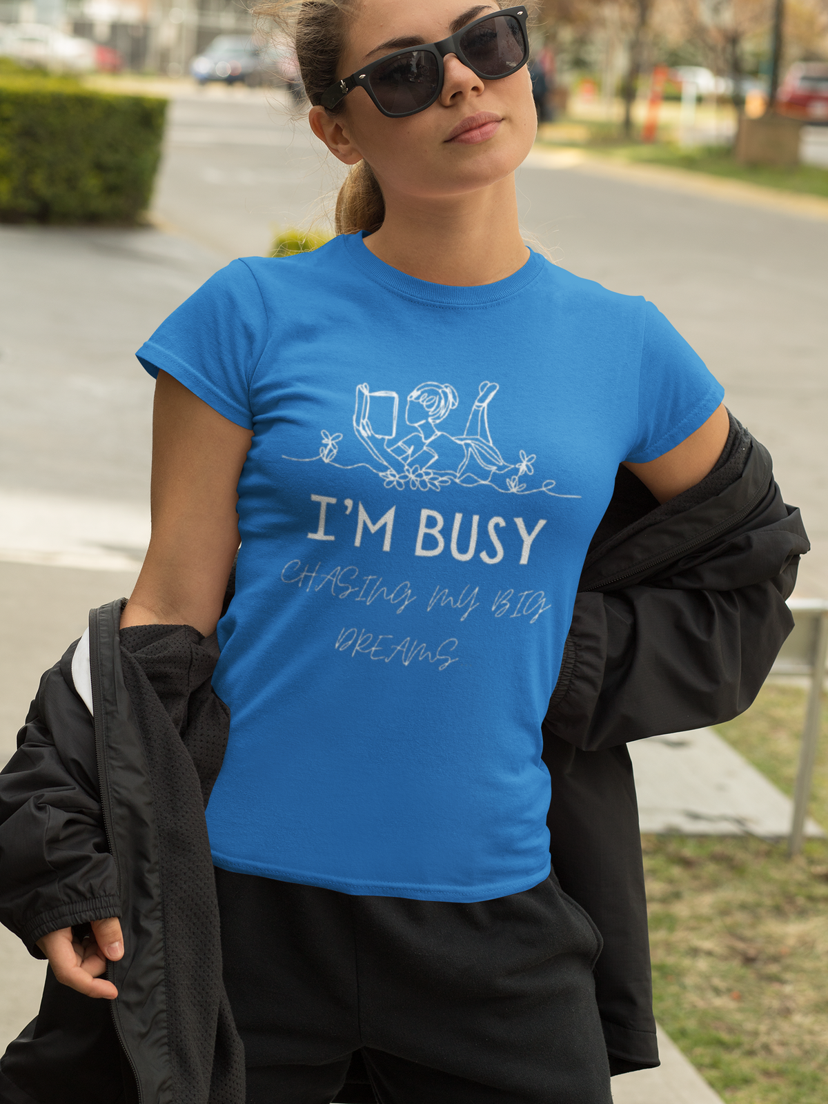 I'm Busy Chasing My Big Dreams Women's Graphic T-Shirt - Red