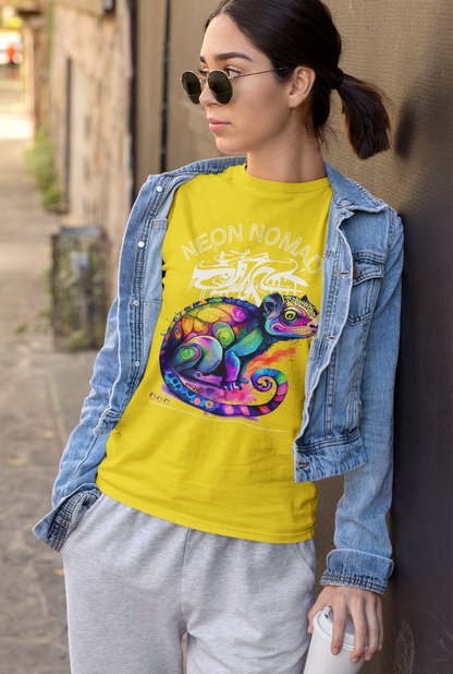 Neon Nomad Psychedelic Chameleon Streetwear T‑Shirt
