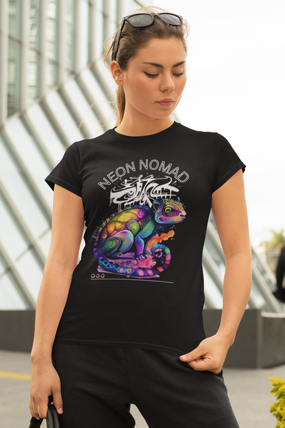 Neon Nomad Psychedelic Chameleon Streetwear T‑Shirt