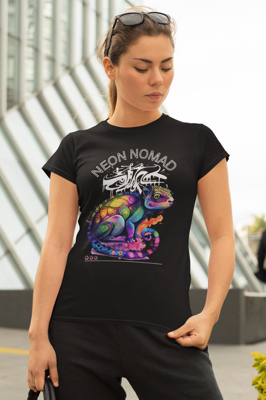 Neon Nomad Psychedelic Chameleon Streetwear T‑Shirt