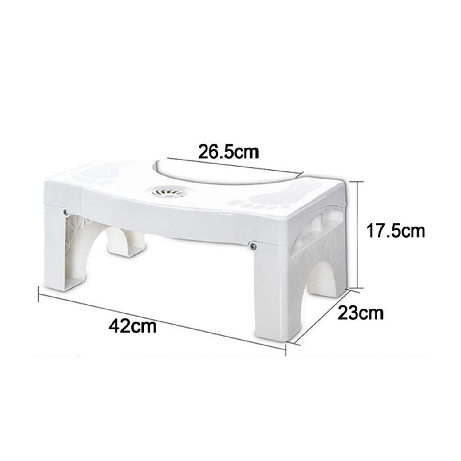 6005a Plastic Non-slip Folding Toilet Squat Stool - White Color - warehousetech13