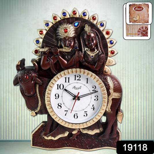 Analog Latest Stylish New Models Wall Clock With God Radha Kishan Frame - warehousetech13