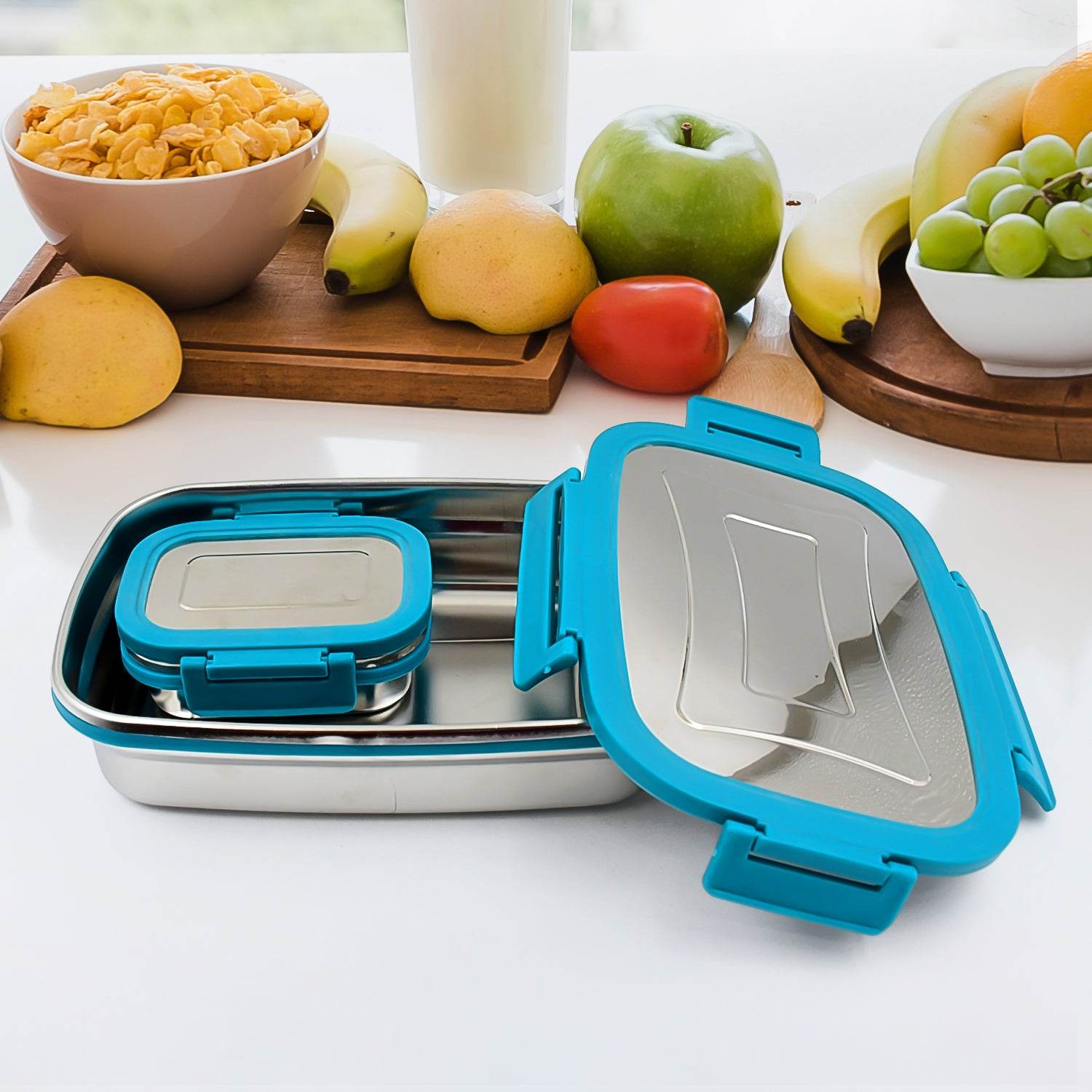 Premium Stainless Steel Lunch Box For Kid 2 Containers Lunch Box - warehousetech13