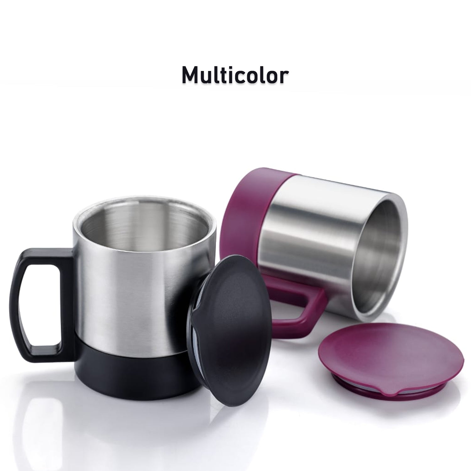 5565 Stainless Steel Coffeetea Cup Stainless Steel Lid Cover Hot Coffeetea Mug Hot Insulated Double Wall Stainless Steel Coffee And Milk Cup With Lid Handle Easy To Carry - Coffee Cup (1 Pc) - warehousetech13