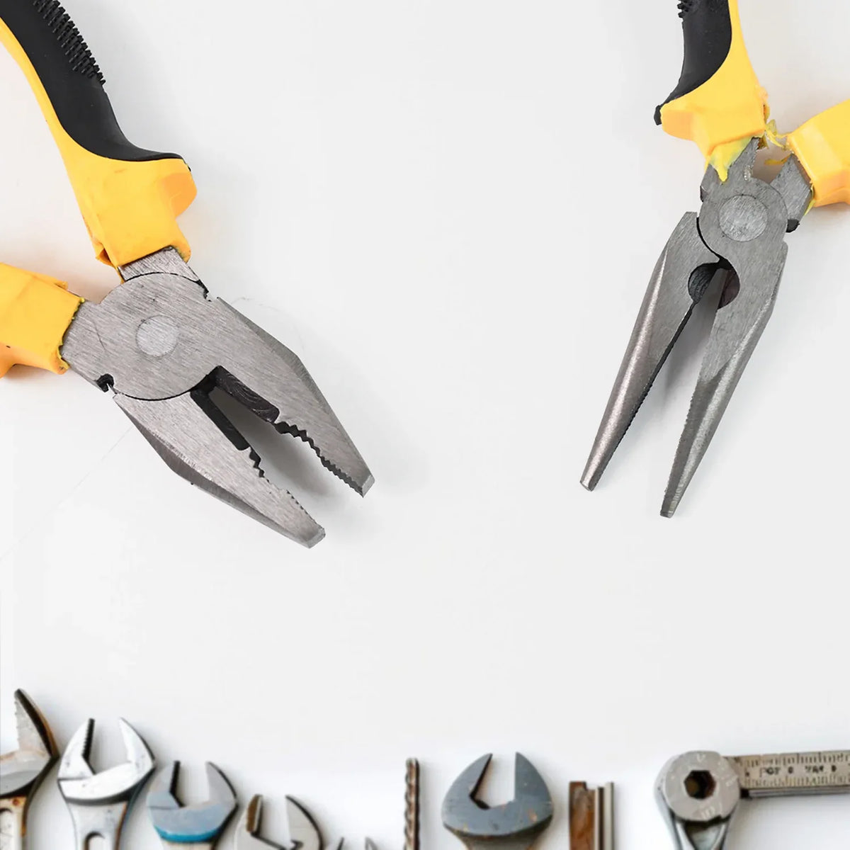 Long Nose Plier And Flat Mouth Plier Combo Tools (2 Pc Set) - warehousetech13