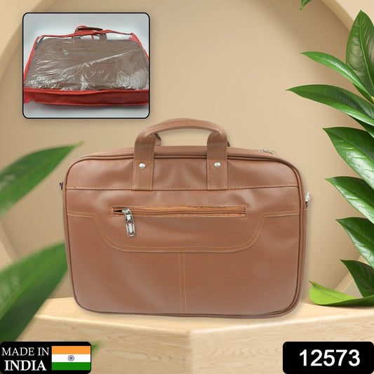 12573 Multipurpose Bag Shoulder Side Bag Office Laptop Faux Leather Executive Formal Laptop Macbook Messenger Office Travel Business Shoulder Hand Sling Bag For Men Women With Multiple Compartments - warehousetech13