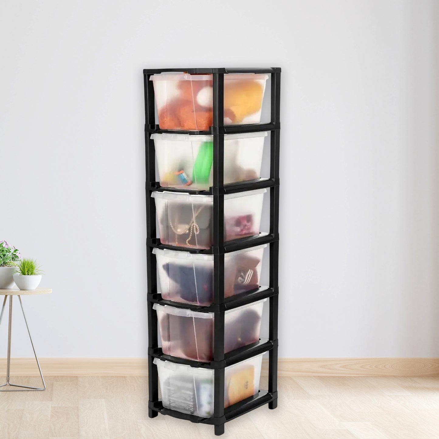 6-layer Modular Plastic Drawer Storage Cabinet - warehousetech13