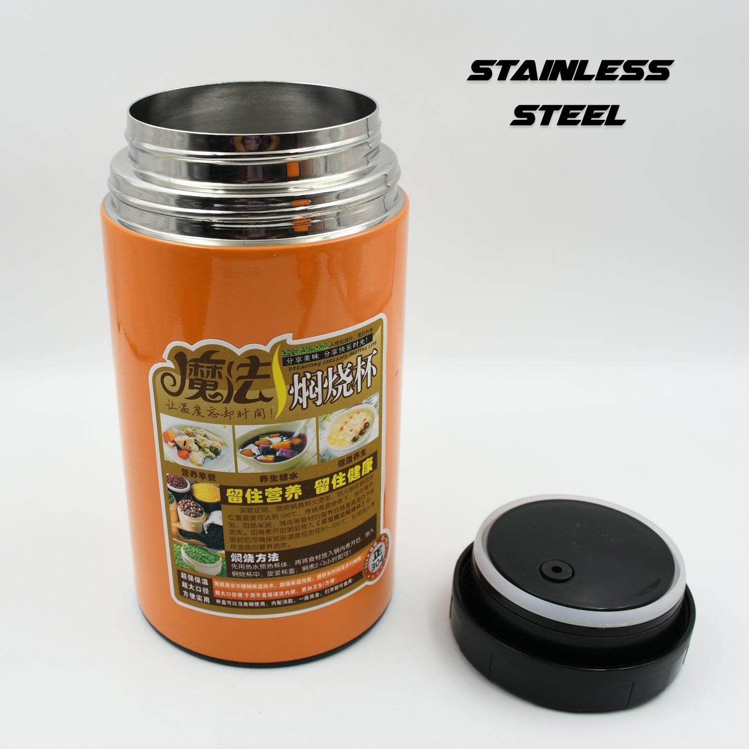 Stainless Steel Water Bottle With Foldable Spoon Handle Easy To Carry Leak Proof (1000 Ml) - warehousetech13