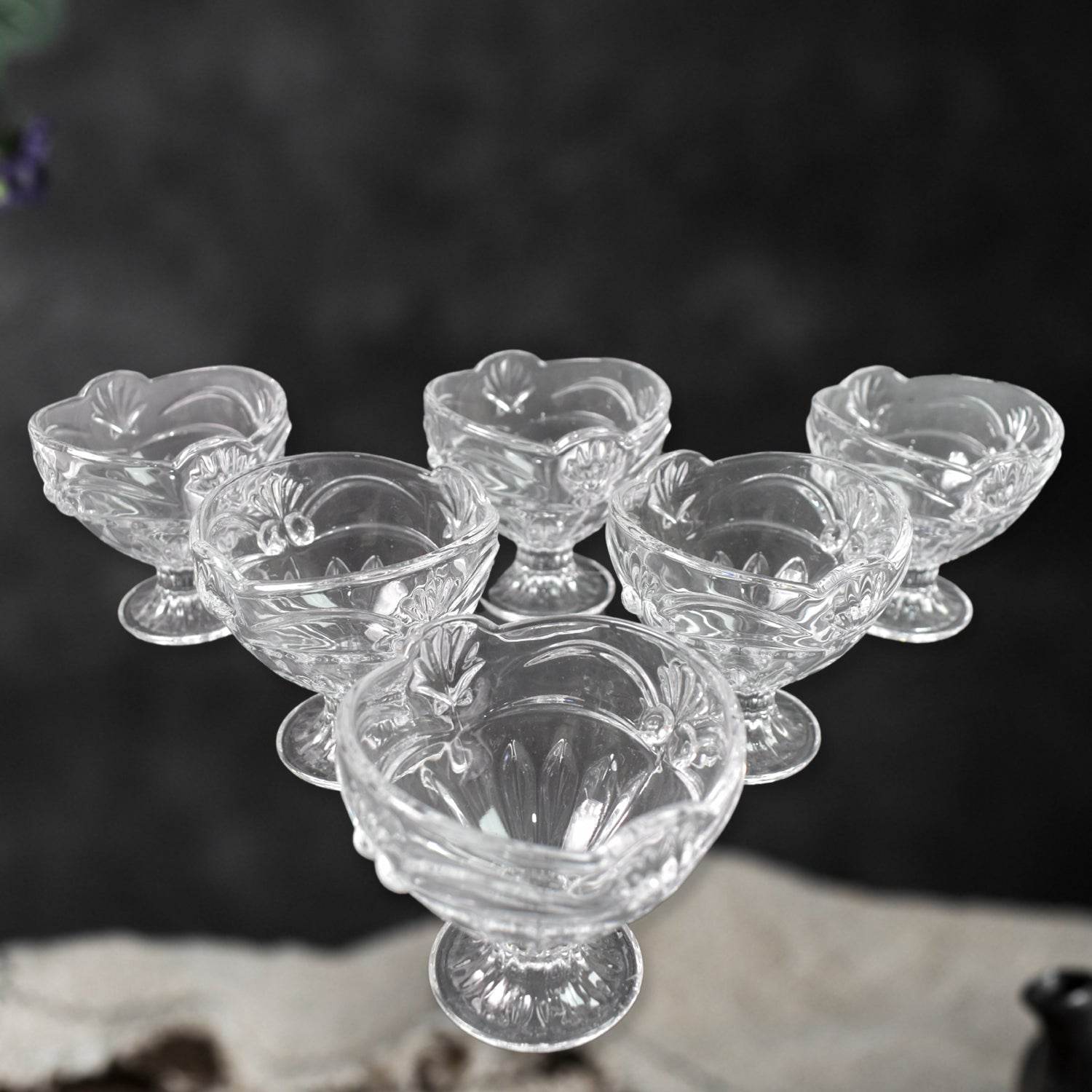 Glass Ice-cream Cup Set Home Kitchen Serving Or Dessert Cup (6 Pcs Set) - warehousetech13