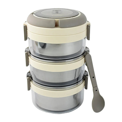 Ganesh Steko-3 Triple Layer Stainless Steel Insulated Lunch Box Set - warehousetech13