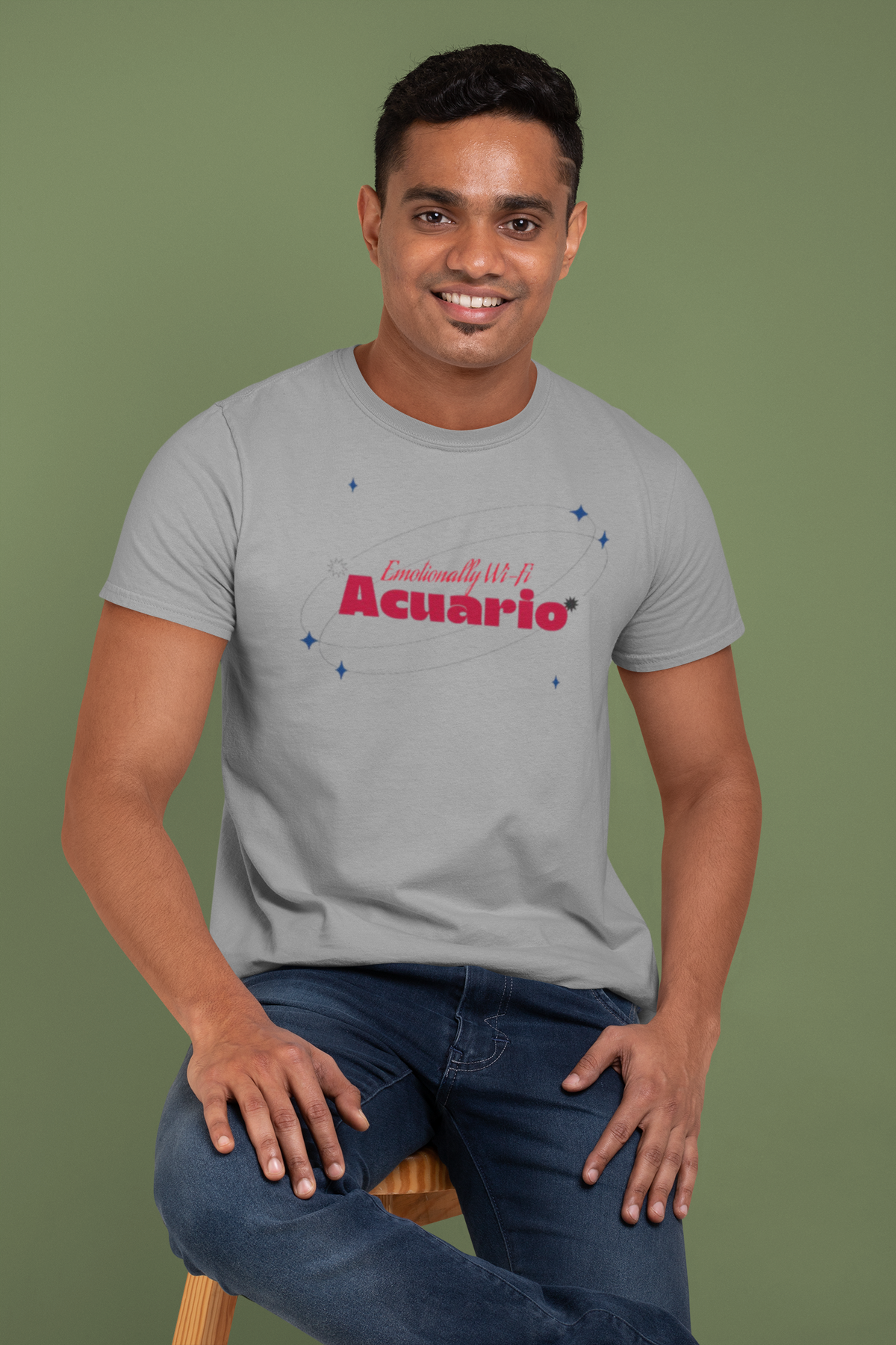 Emotionally Wi-Fi Acuario Zodiac Graphic T-Shirt - White