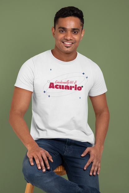 Emotionally Wi-Fi Acuario Zodiac Graphic T-Shirt - Sky Blue