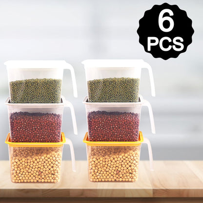 Air Tight Unbreakable Big Size 1100 Ml Square Shape Kitchen Storage Container (Set Of 6) - warehousetech13