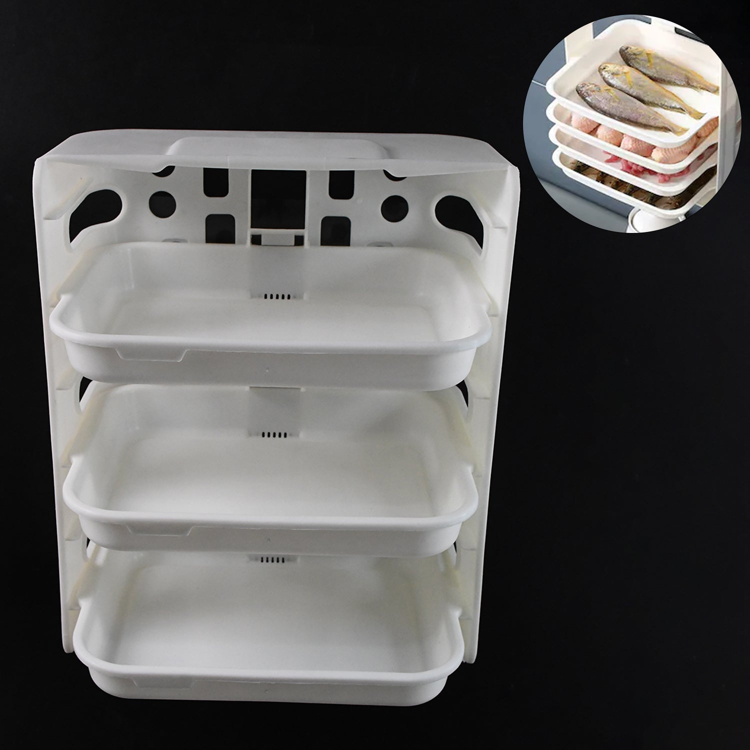 Plastic 3 Layer Wall-mounted Food Organizer Rack (1 Set) - warehousetech13