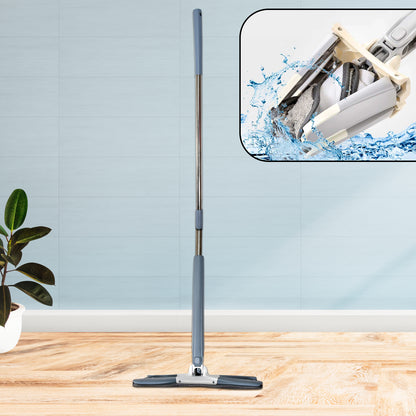 X Shape Mop Or Floor Cleaning Hands-free Squeeze Microfiber Flat Mop System 360 Flexible Head Wet And Dry Mop For Home Kitchen With 1 Super-absorbent Microfiber Pads. - warehousetech13