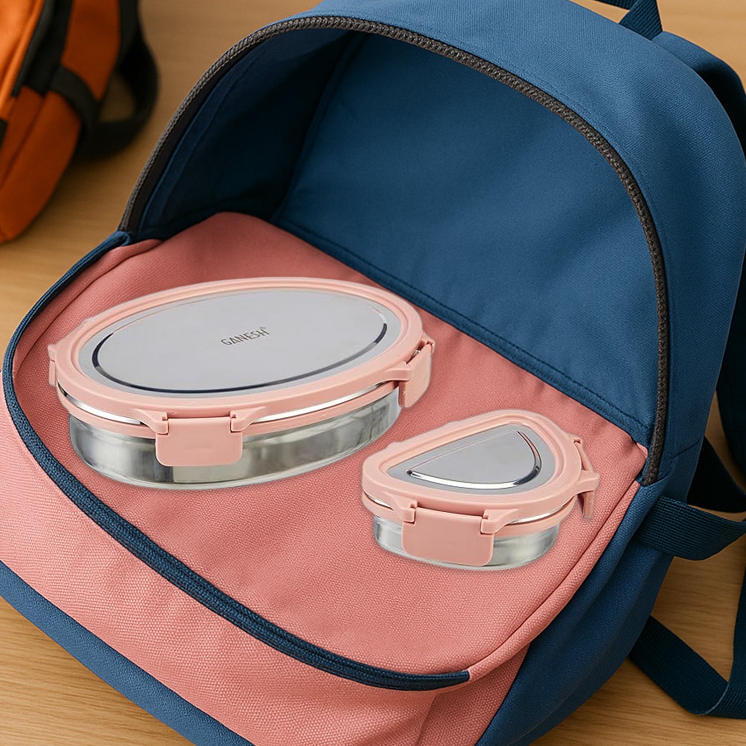 Ganesh Classy Stainless Steel Lunch Box Set 2-piece - warehousetech13