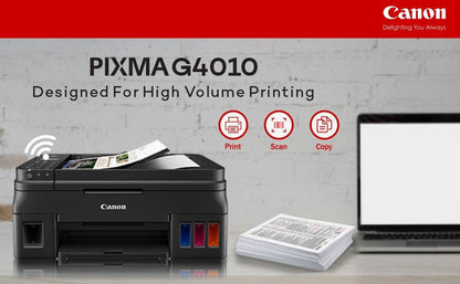 Canon PIXMA G4010 All in One ( Print,Scan,Copy ) WiFi Inktank Colour Printer with FAX for Home/Office - warehousetech13