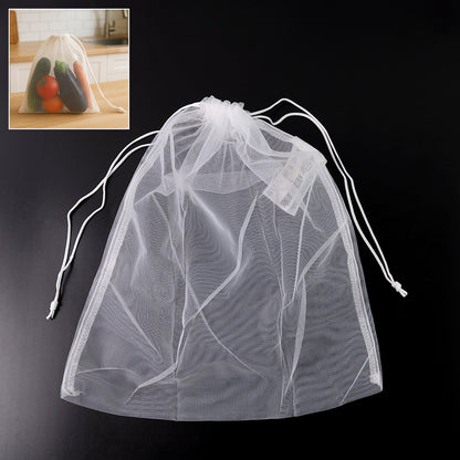 Reusable Transparent Drawstring Mesh Storage Bag (1 Pc) - warehousetech13