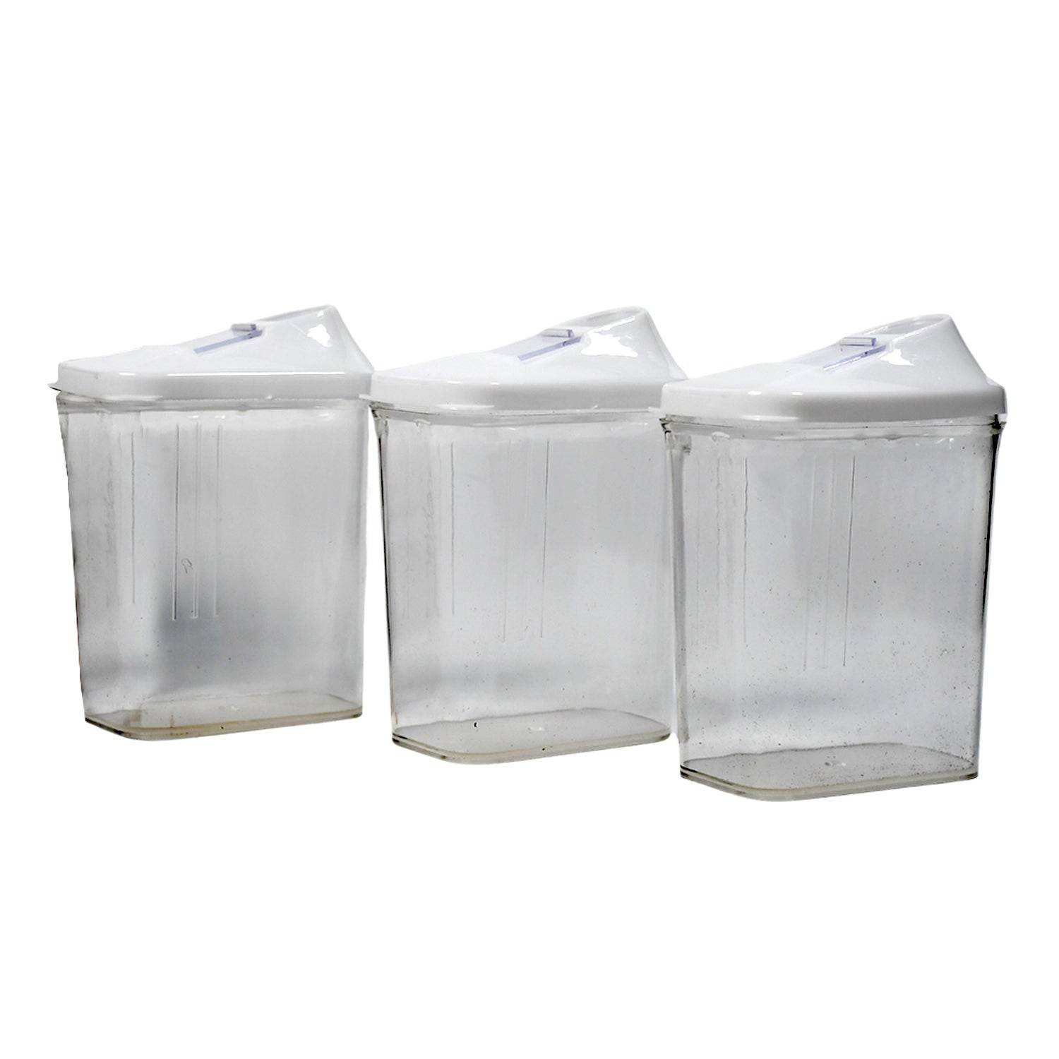 Kitchen Storage Jars Container Set 3pc Transparent Jar Set For Home Kitchen Use - warehousetech13