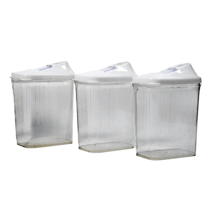 Kitchen Storage Jars Container Set 3pc Transparent Jar Set For Home Kitchen Use - warehousetech13
