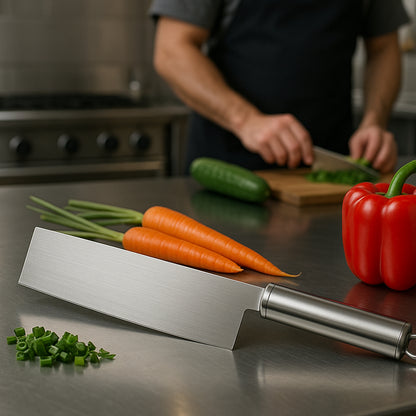 Professional-grade Stainless Steel Vegetable Cleaver Knife 1 Pc - warehousetech13