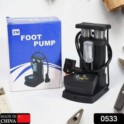 Portable Mini Bike Pumpcycle Pump Foot Activated With Gauge Floor Bicycle Pump Cycle Pump - warehousetech13