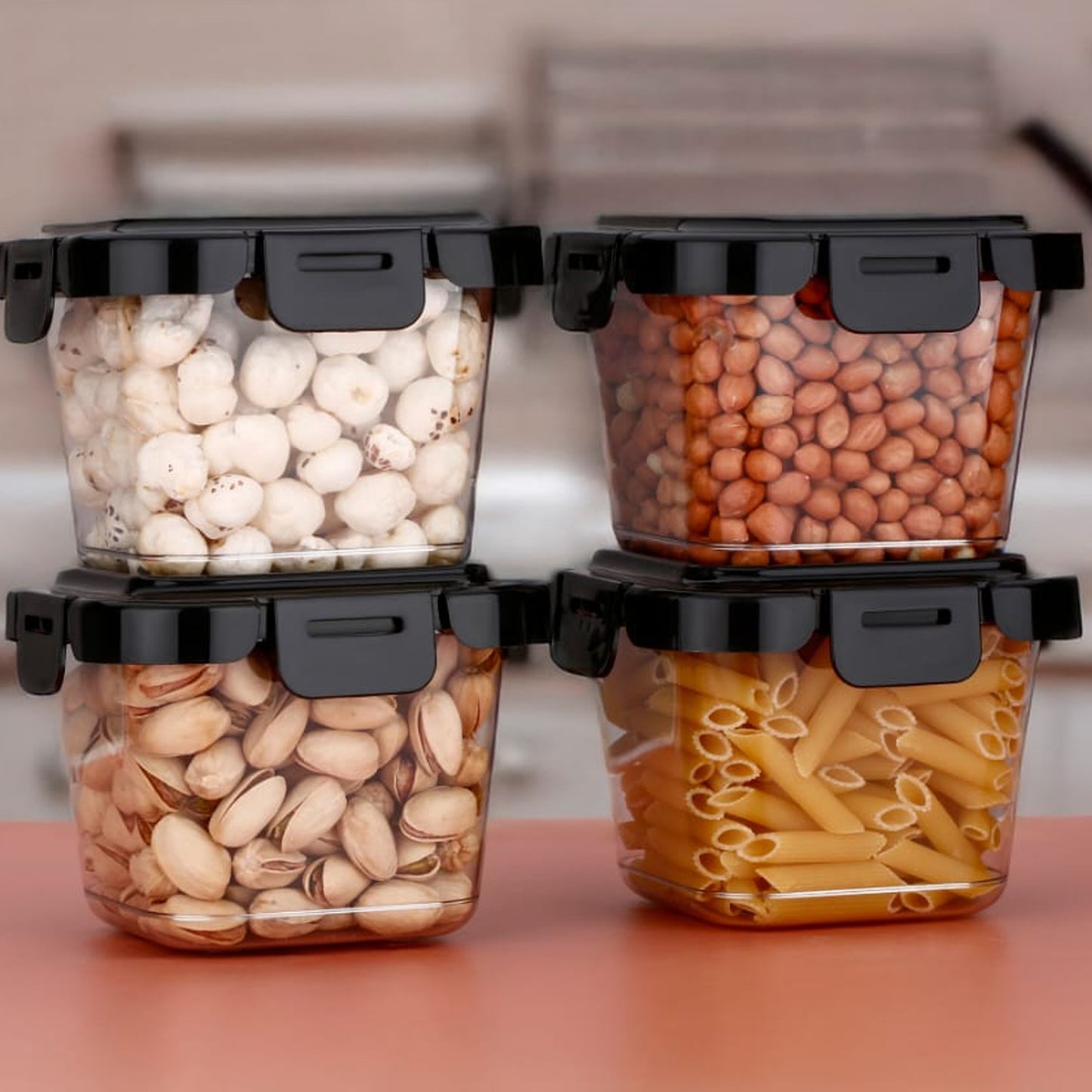 Plastic Food Storage Containers With Lid (4 Pcs Set 500 Ml) - warehousetech13