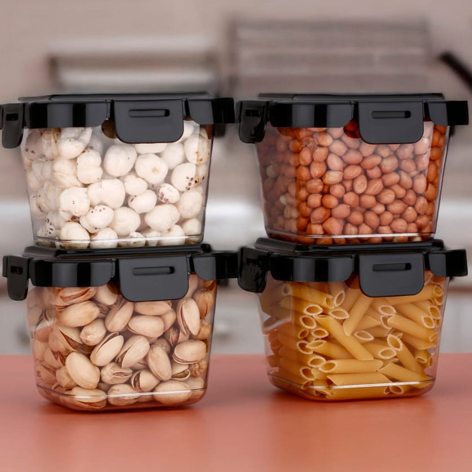 Plastic Food Storage Containers With Lid (4 Pcs Set 500 Ml) - warehousetech13