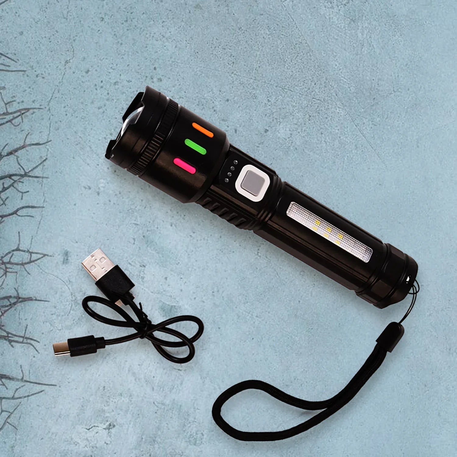 Led Torch High Lumens Fast Charging Flashlight Torch With Far Near Zoom (1 Pc) - warehousetech13