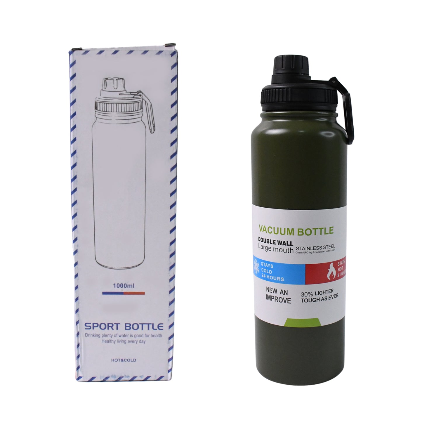 Stainless Steel Double Wall Vacuum-insulated Drink Water Bottle (1000 Ml Mix Color) - warehousetech13