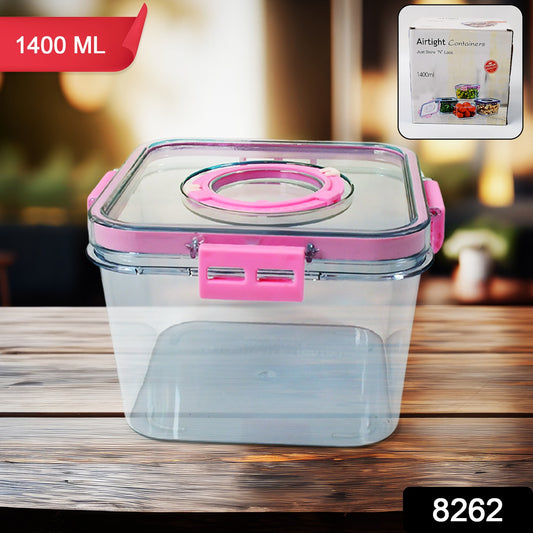 1400ml Clear Plastic Food Storage Container with Lid | Airtight, Stackable Fridge Box for Fruit, Leftovers & Meal Prep
