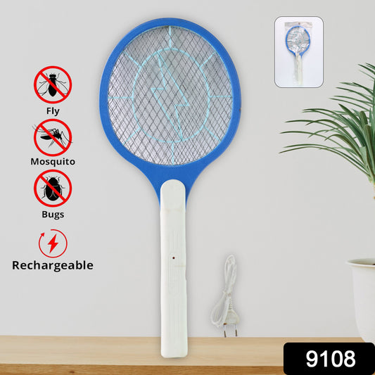 9108 Anti Mosquito Racquet Rechargeable Insect Killer Bat With Led Light - warehousetech13