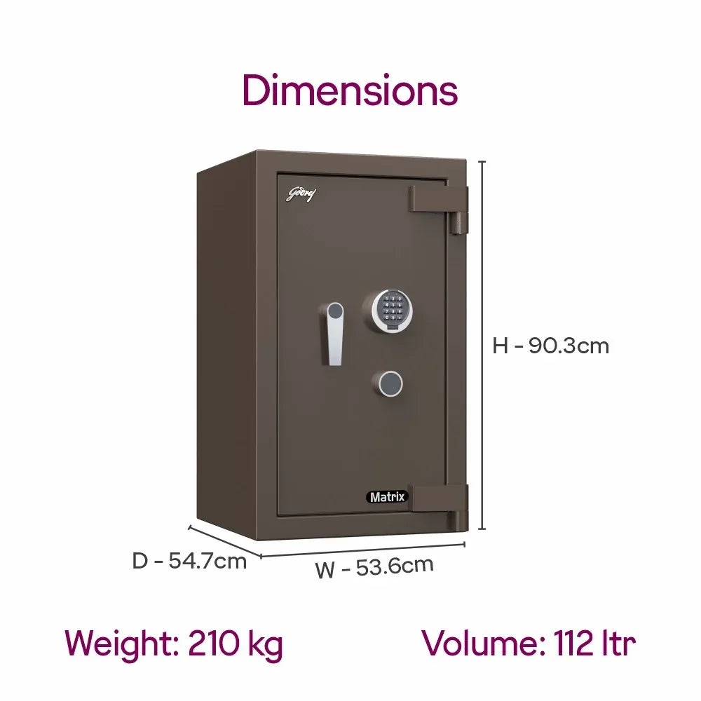 Godrej Matrix 3016 Smart Home Locker - 94L Digital + Key Lock, Secure Double-Walled Safe - warehousetech13