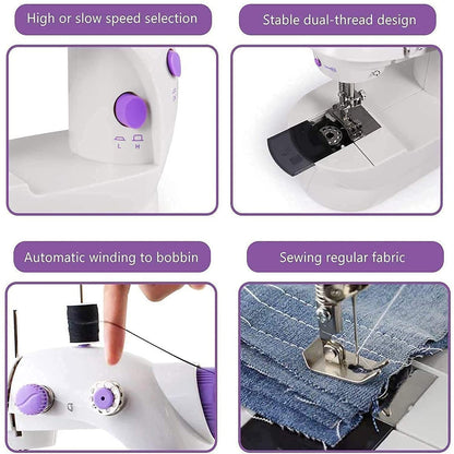 Portable Electric Sewing Machine for Home Tailoring | With Extension Table, Foot Pedal & Adapter | Mini Silai Stitching Machine