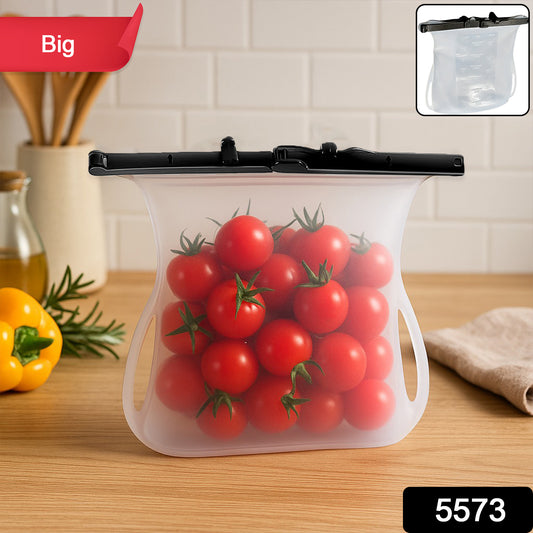 Reusable Silicone Food Storage Bag Set Leakproof Lock Reusable Flat Bottom Freezer Bags Sandwich Bags Silicone Food Grade Kids Snack Bags Bpa Free Microwave Dishwasher Safe (1 Pc) - warehousetech13