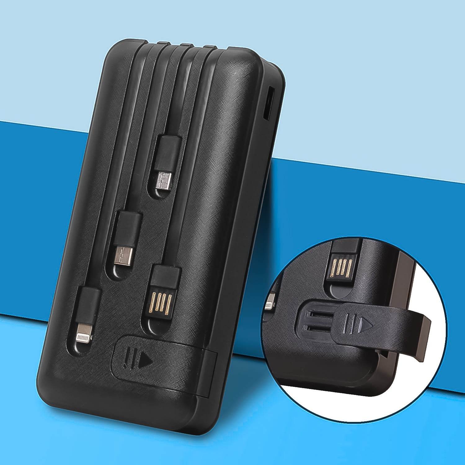 Fast Charging Power Bank With Built 4 In 1 Usb With Mobile Holder 10000mah 12w (1 Pc) - warehousetech13