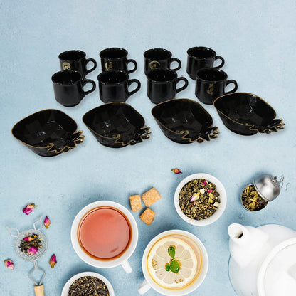 Pine Junction Ceramic Tea Cups Mug Set With Pineapple Shape Serving Bowl (12 Pcs Set) - warehousetech13