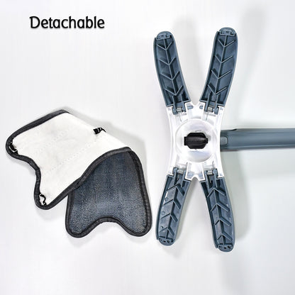 X Shape Mop Or Floor Cleaning Hands-free Squeeze Microfiber Flat Mop System 360 Flexible Head Wet And Dry Mop For Home Kitchen With 1 Super-absorbent Microfiber Pads. - warehousetech13