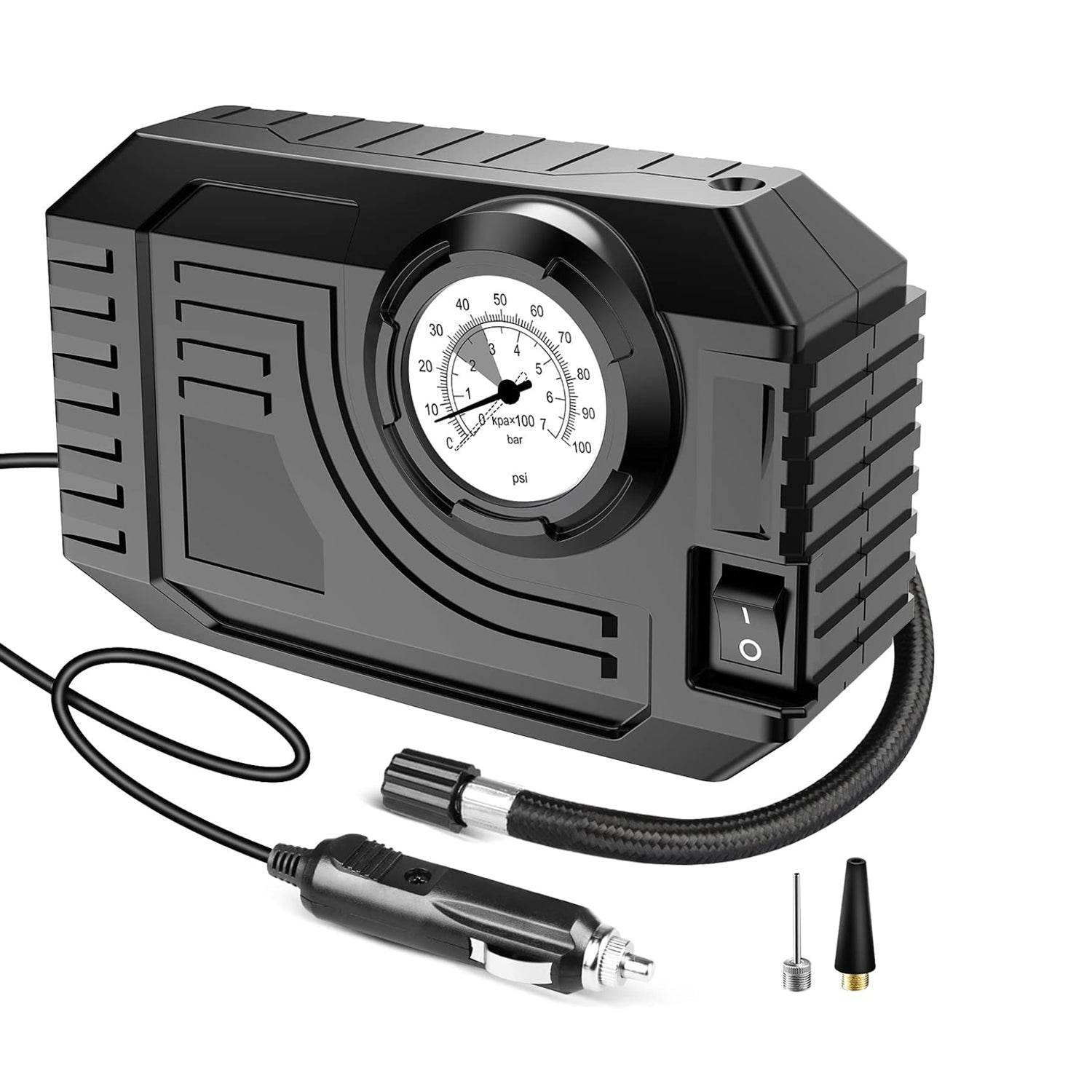 Tire Inflator Portable Air Compressor 12v Small Air Pump For Car Tires Bicycle Balloons Cars Bike Bicycles And Other Inflatables With Led Light (12v) - warehousetech13