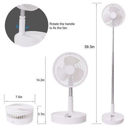 Telescopic Electric Desktop Fan Height Adjustable Foldable Portable For Travelcarry Silent Table Top Personal Fan For Bedside Office Table (Battery Not Include) - warehousetech13