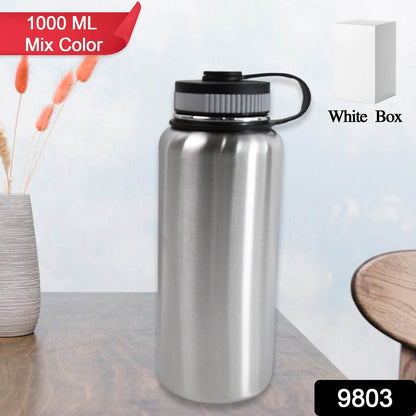 Stainless Steel Double Wall Vacuum-insulated Drink Water Bottle (1000 Ml Mix Color) - warehousetech13