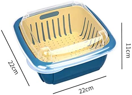 2355 Double Layer Food Drainer Washing Basket With Collapsible Strainers Colander - warehousetech13